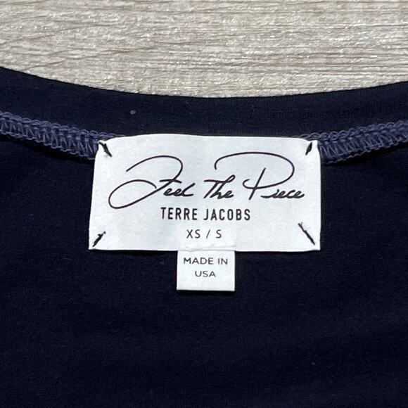 Feel the Piece Terre Jacobs XS/S Mini Casual Athleisure Dress Knit Pockets Blue - Picture 3 of 7